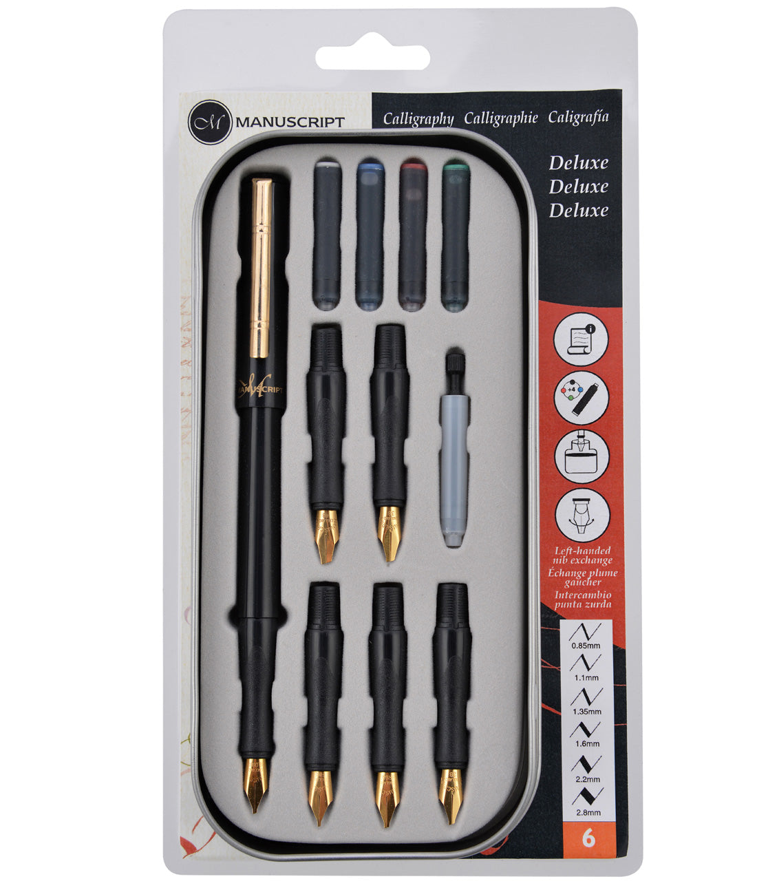 Linkshaender-Kalligraphie-Set-6er-Manuscript-MC1155L-Deluxe-ovp-lafueliki