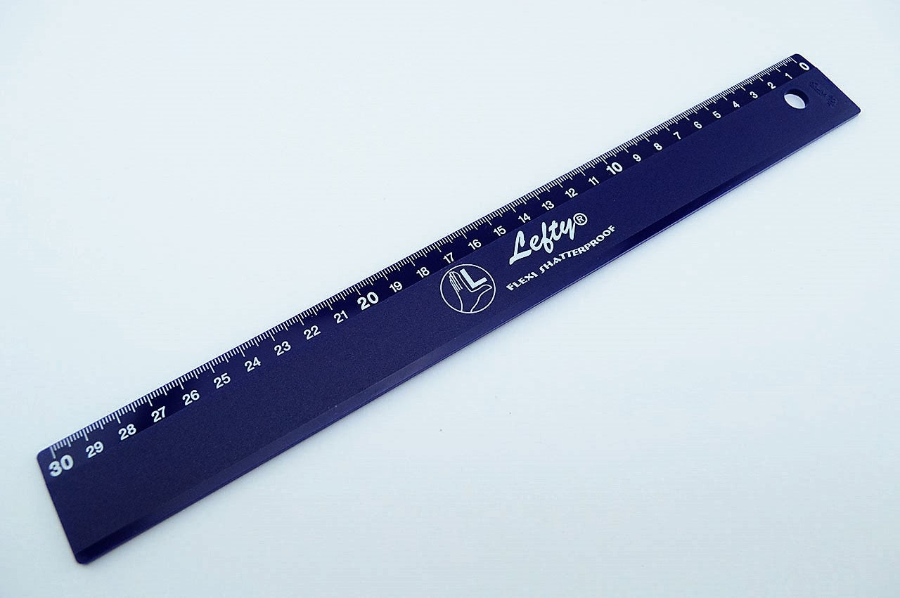 Linkshaender-Lineal-Kunststoff-Flexi-blau