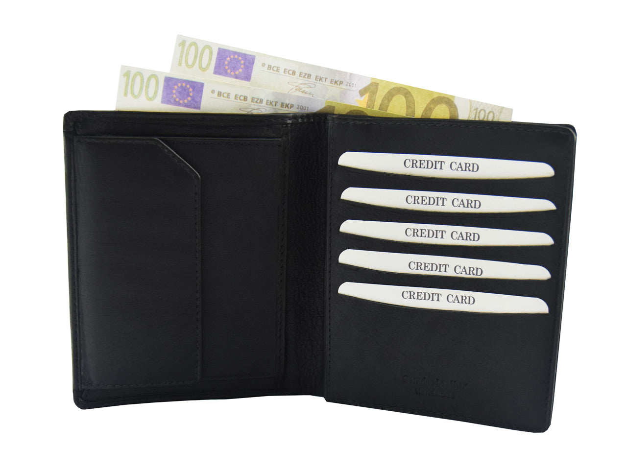 Linkshaender-Portemonnaie-Kombiboerse-schwarz-Geldboerse-ansichtoffen-1-lafueliki