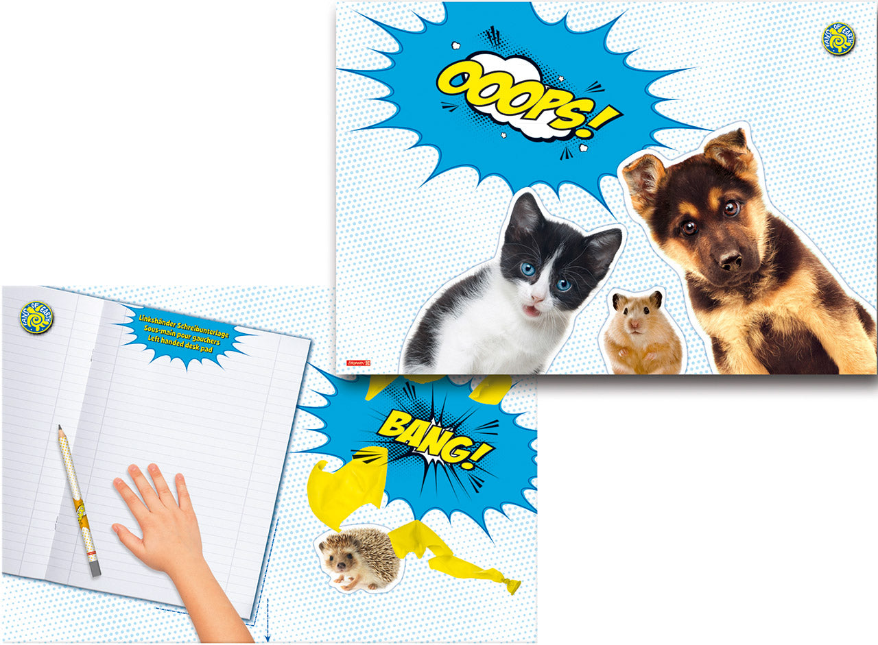 Linkshaender-Schreibunterlage-Comic