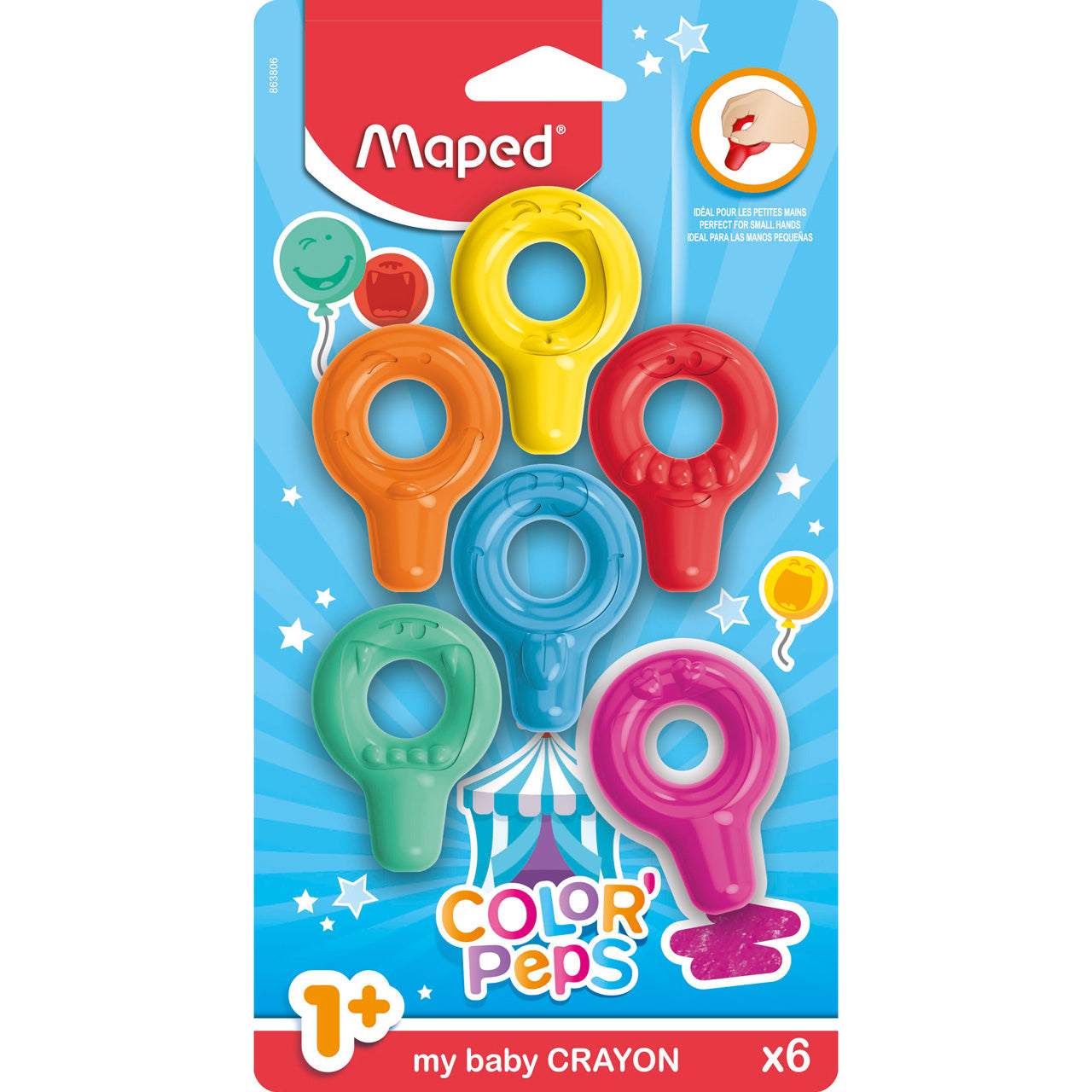 Maped-Fingerwachser-Wachsmalkreiden-6er-Set-Color-Peps-863806-ovp-lafueliki