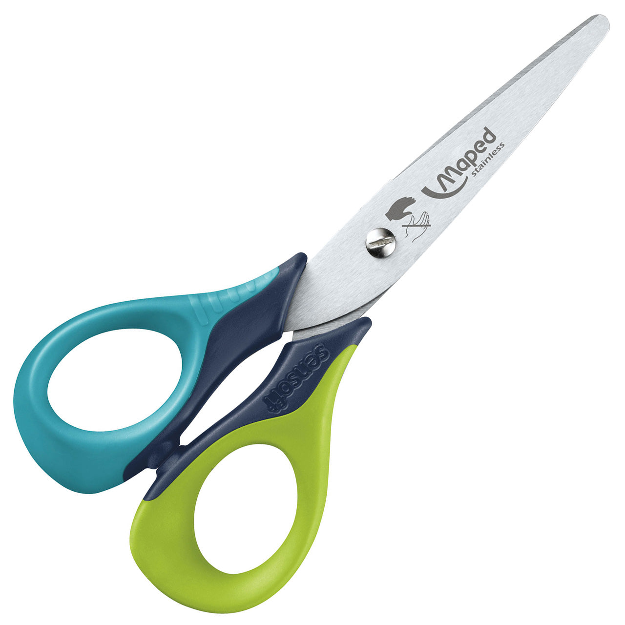 Maped-Kinder-Schere-13-cm-Sensoft-Linkshaender-abgerundet-turkis-hellgruen-693500-kaufen-lafueliki