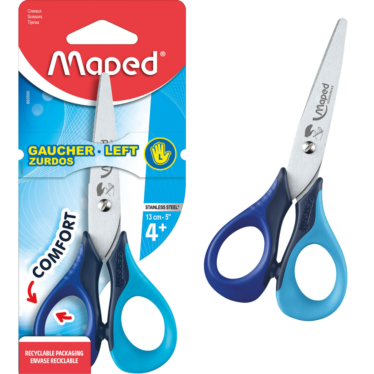 Maped-Kinder-Schere-13-cm-Sensoft-fuer-Linkshaender-Flexgrif-abgerundet-blau-hellblau-693500-online-kaufen-lafueliki