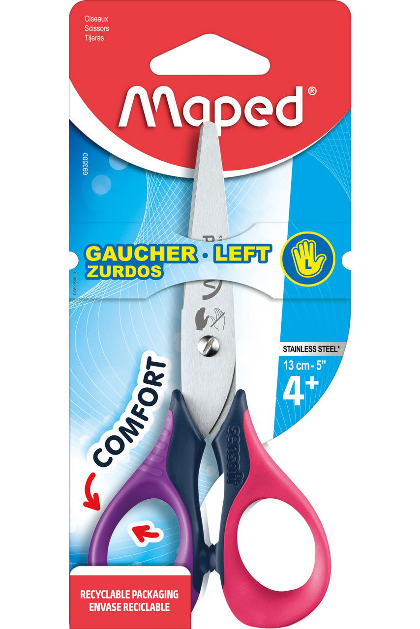 Maped-Kinder-Schere-13-cm-Sensoft-fuer-Linkshaender-Flexgrif-abgerundet-lila-pink-693500-kaufen-lafueliki