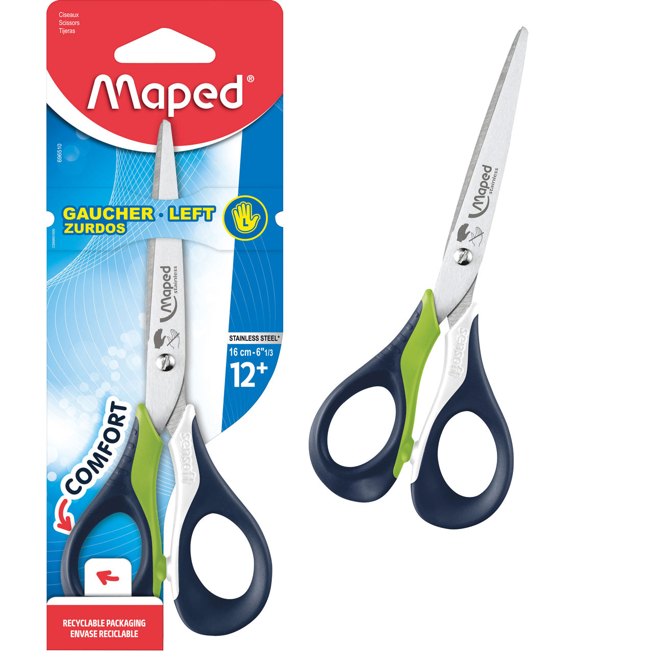 Maped-Linkshaender-Schere-16-cm-Sensoft-Flexgrif-spitz-gruen-696510-online-kaufen-lafueliki