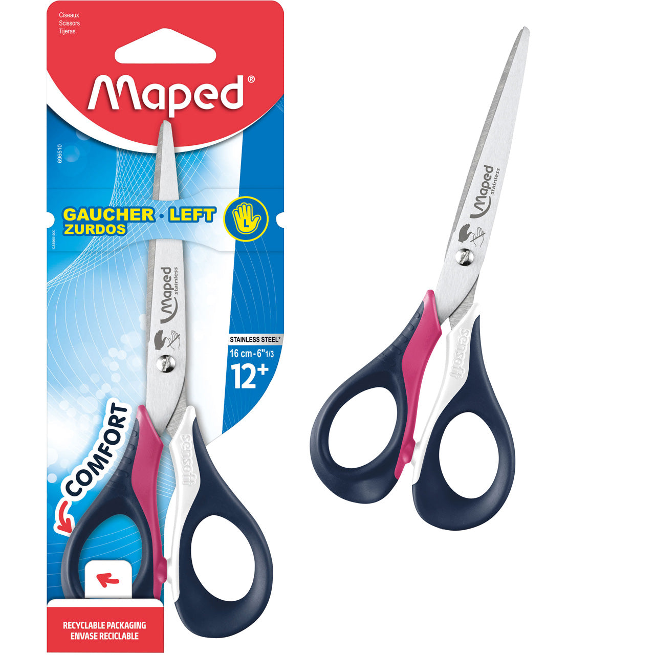 Maped-Linkshaender-Schere-16-cm-Sensoft-Flexgrif-spitz-pink-696510-online-kaufen-lafueliki