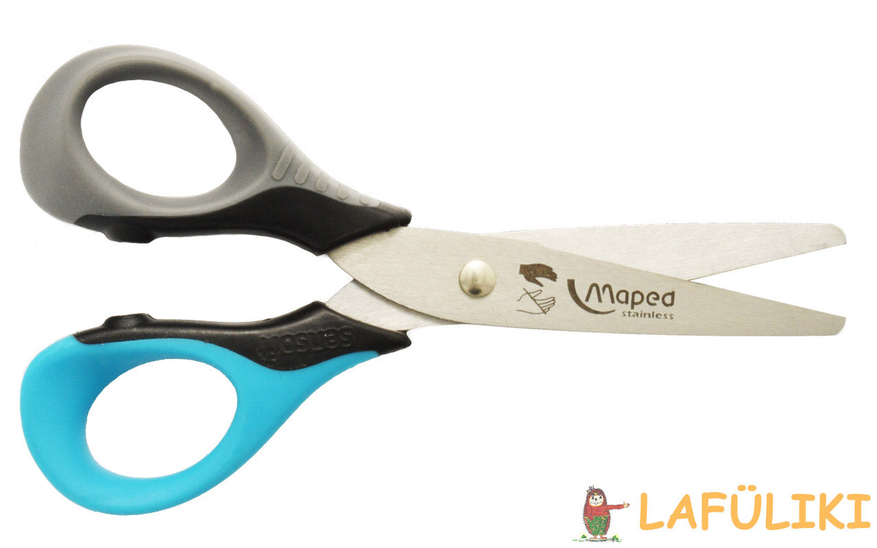 Maped-Linkshaender-Sensoft-Schere-Flexgriff-13cm-offen-blau