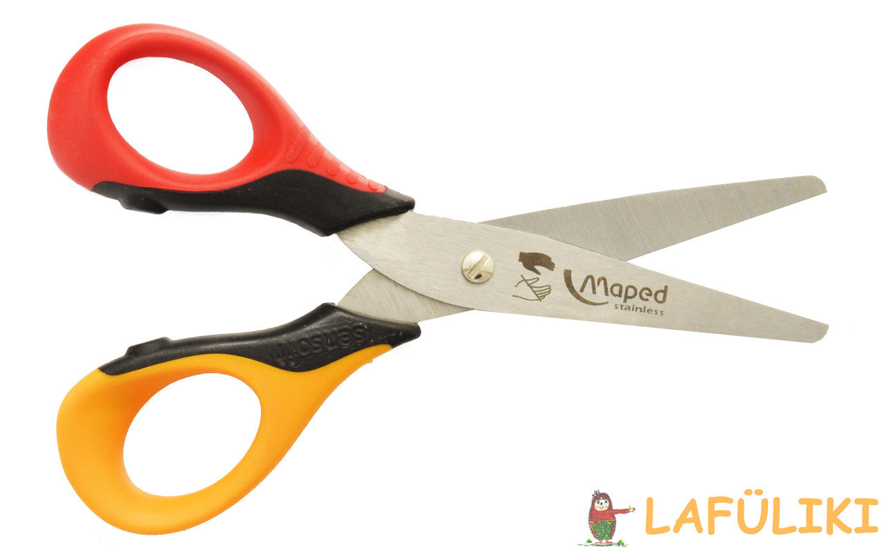 Maped-Linkshaender-Sensoft-Schere-Flexgriff-13cm-offen-rot