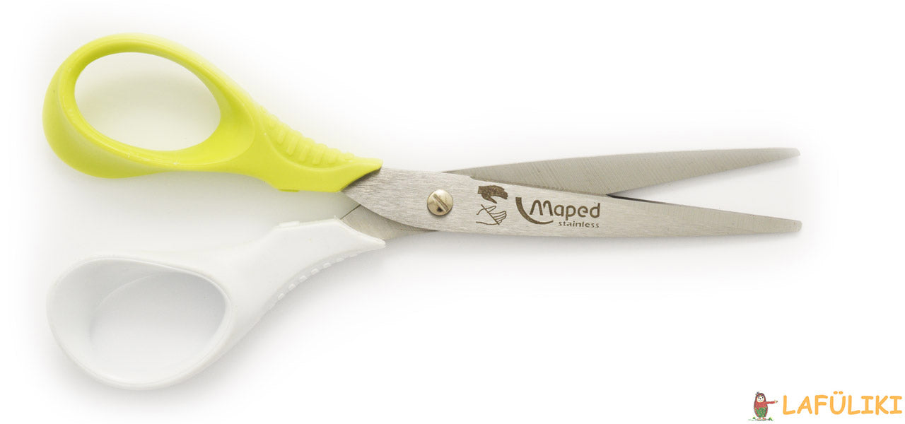 Maped-Linkshaender-schere-shape-schulschere-weiss-lemon
