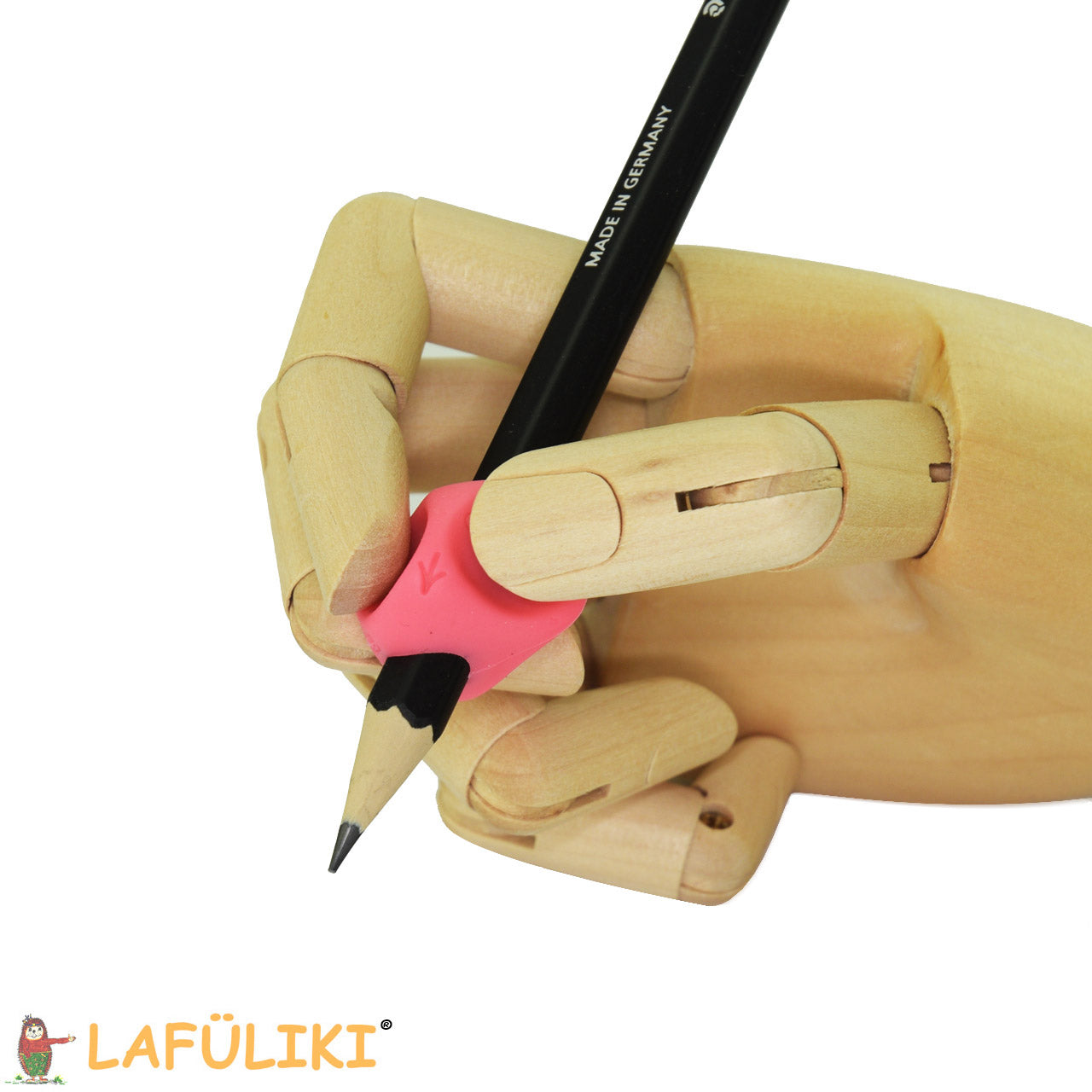 Muldenschreibhilfe-Stetro-kurz-pink-klein-stifthaltung-schreibhilfe-lafueliki