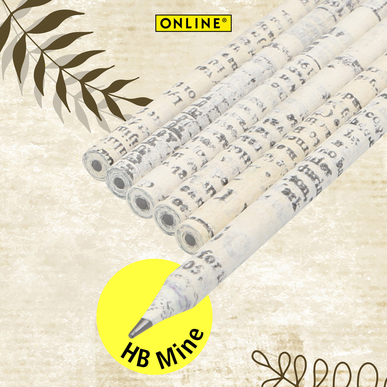 ONLINE-Bleistifte-HB-6er-Set-aus-Zeitungspapier-lafueliki