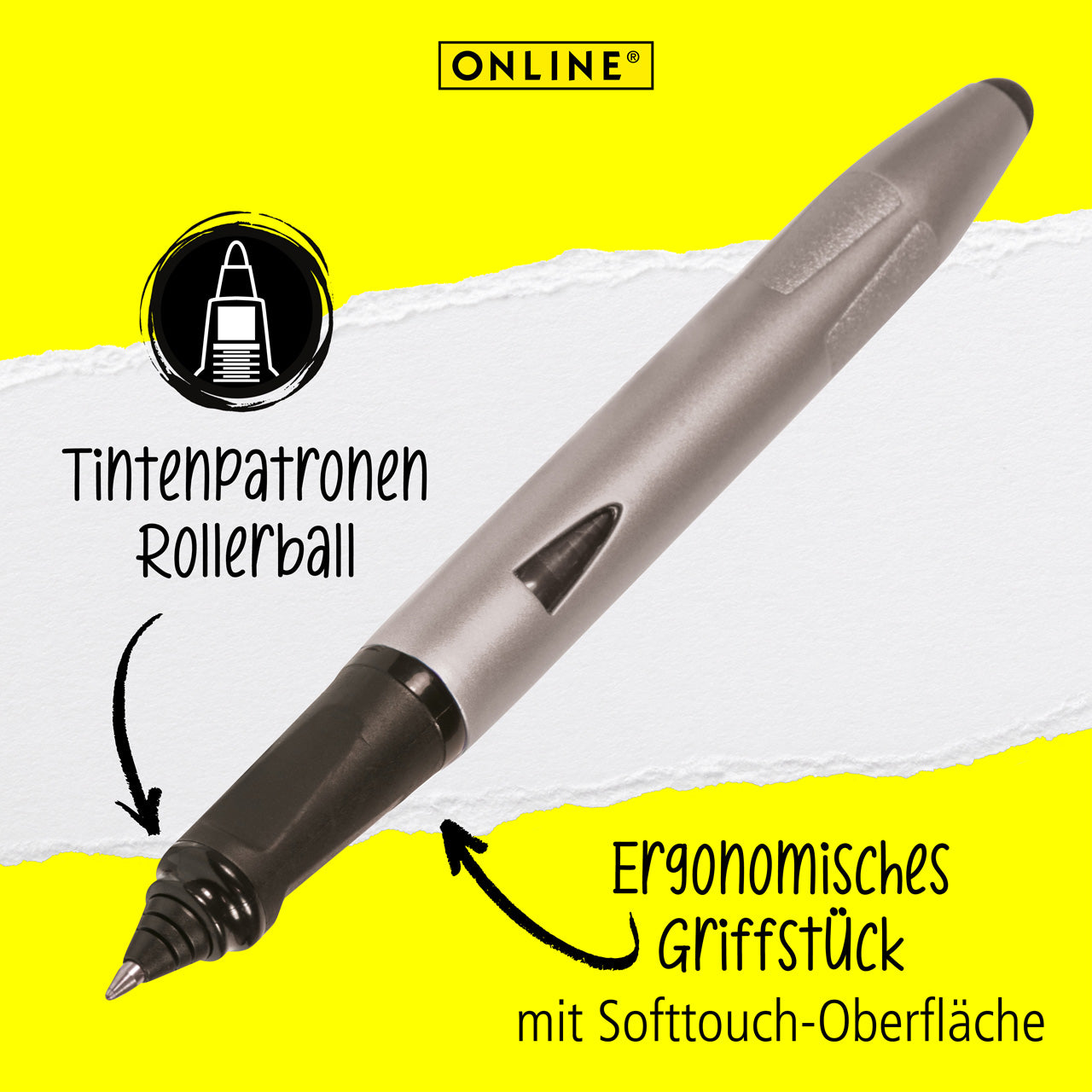 ONLINE-Switch-Plus-Tintenroller-mit-Stylus-Tip-26051-silber-lafueliki