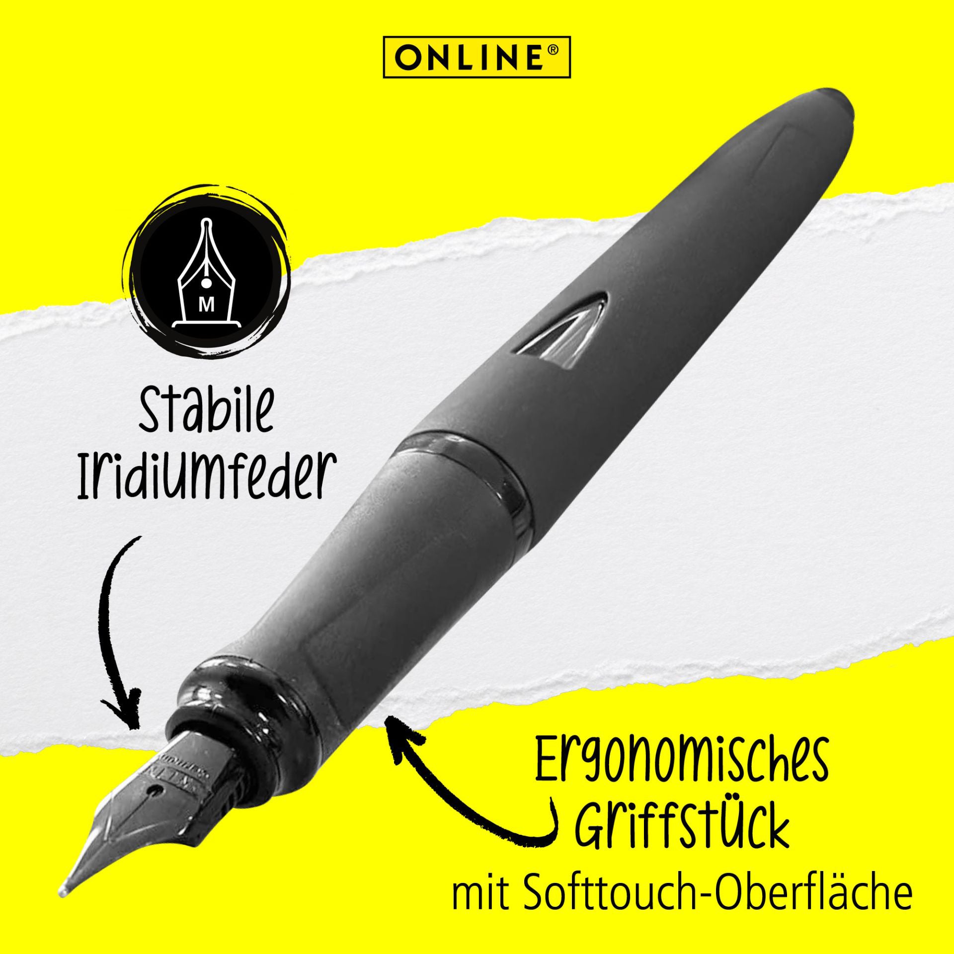 ONLINE Switch · Schreiblernfüller mit Stylus · Nero · Schwarz
