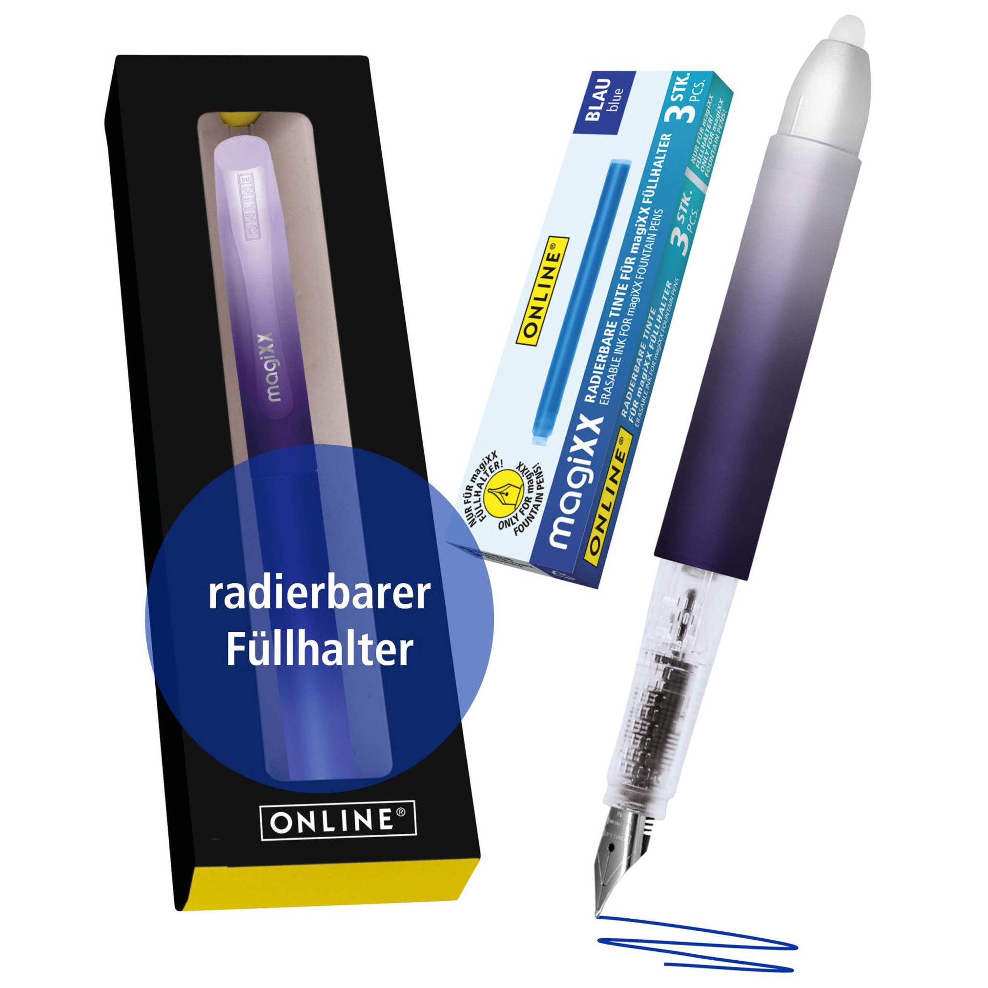 ONLINE-magiXX-Radierbarer-Fueller-lila-schreiben-radieren-korrigieren-70198-lafueliki