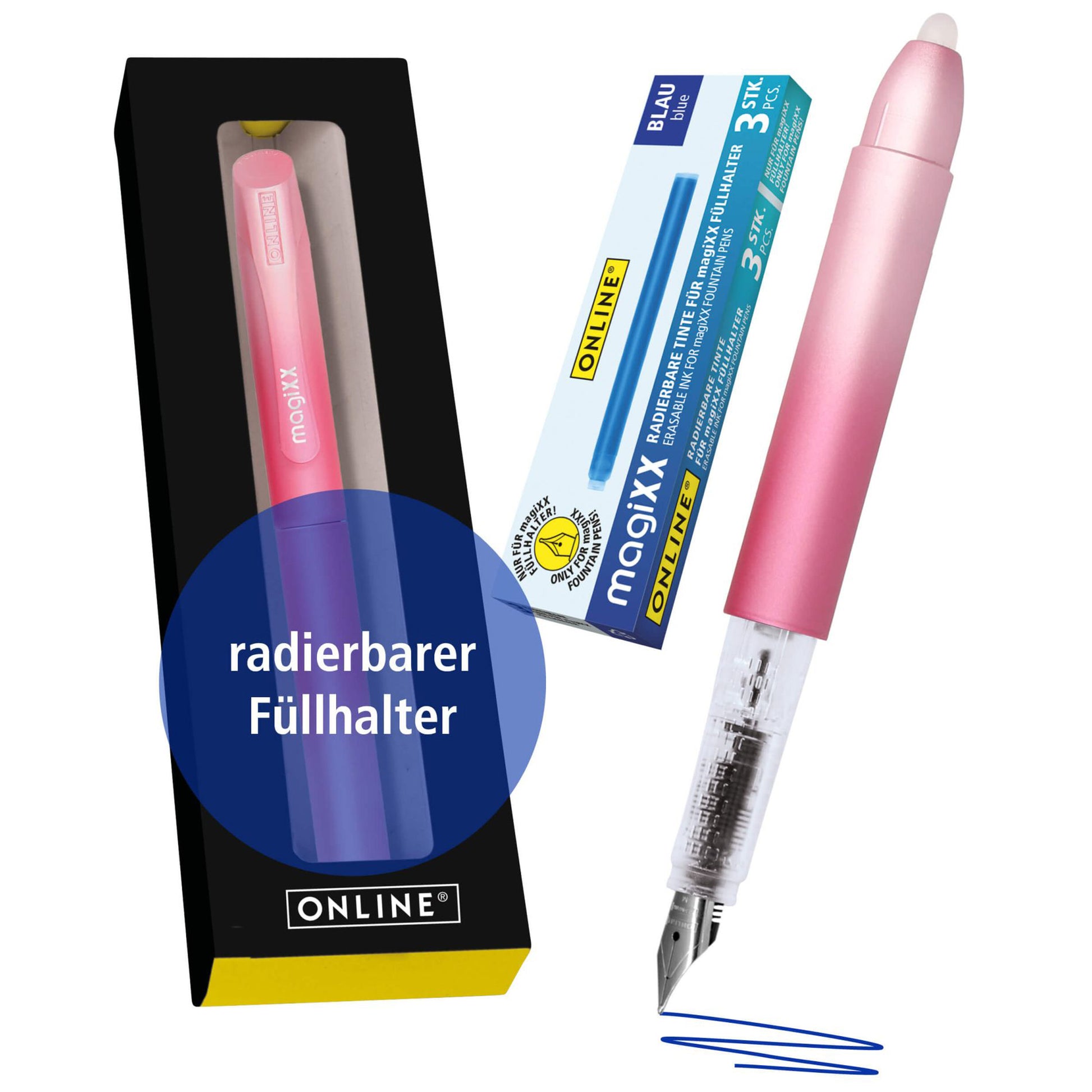 ONLINE-magiXX-Radierbarer-Fueller-rosa-schreiben-radieren-korrigieren-70199-lafueliki