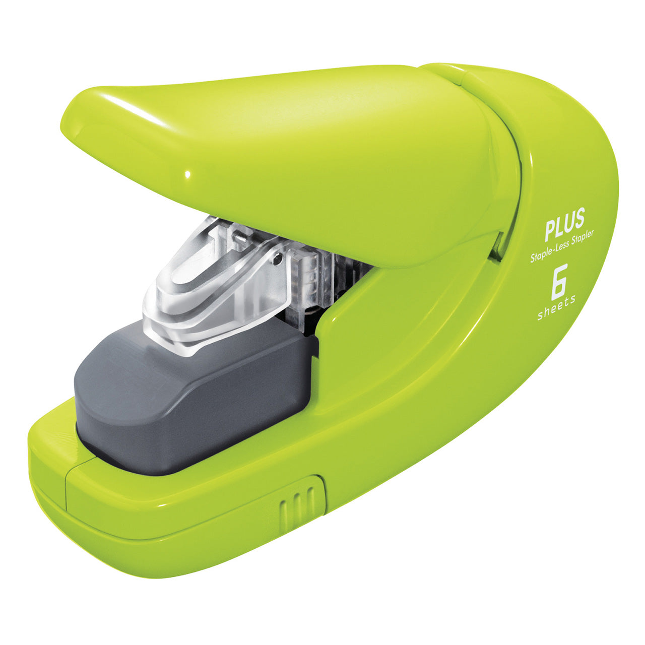 PLUS-JAPAN-Heftgeraet-klammerlos-bis-5-Blatt-mini-Hefter-gruen-200474011