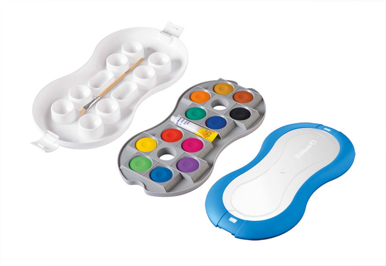 Pelikan-Deckfarbkasten-Space-12-Blau-offen