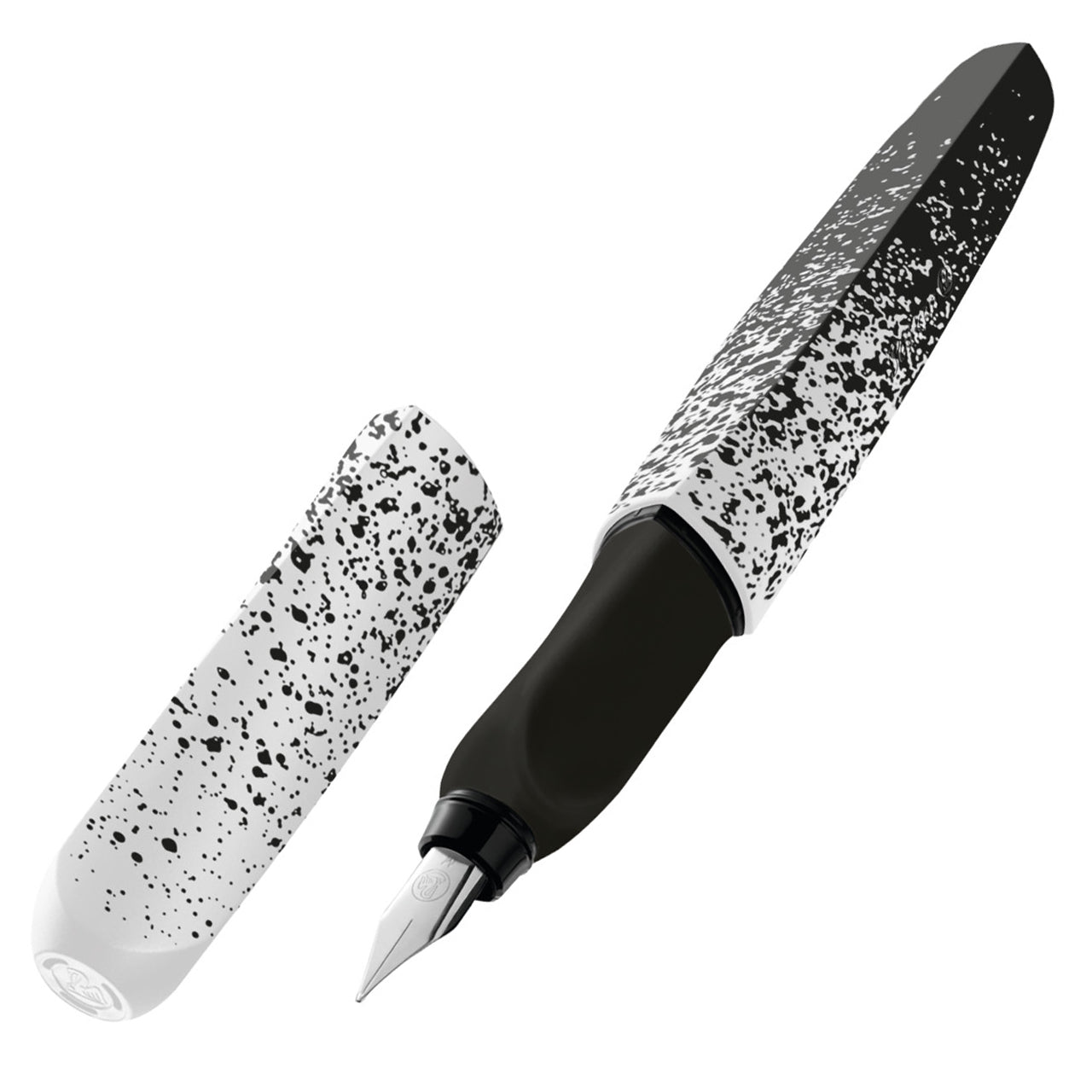 Pelikan-Fueller-Twist-Color-Edition-M-Feder-schwarz-weiss-linkshaender-Rechtshaender-offen-lafueliki