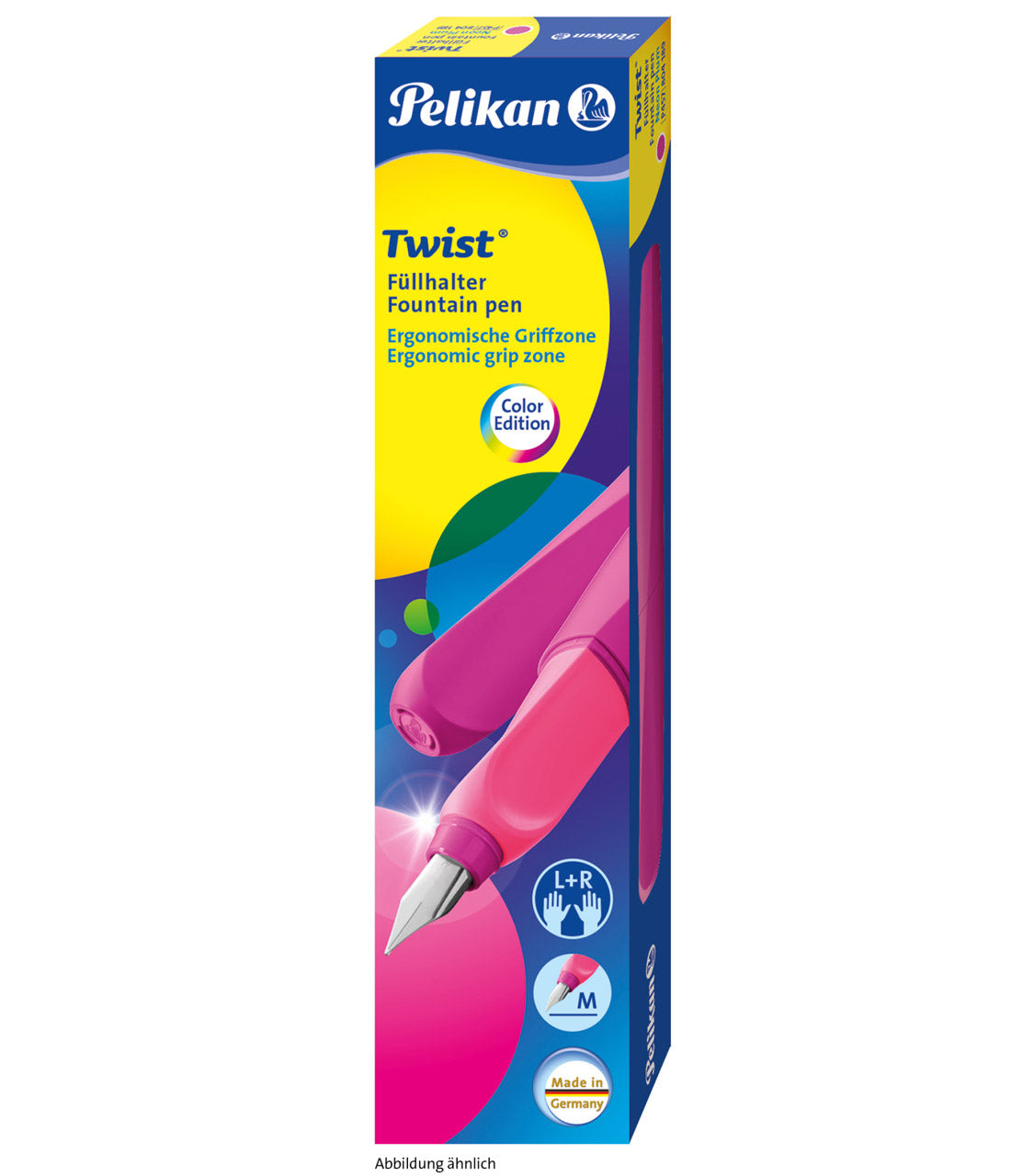 Pelikan-Fuellhalter-Twist-Neon-Plum-M-Feder-Faltschachtel-Lafueliki