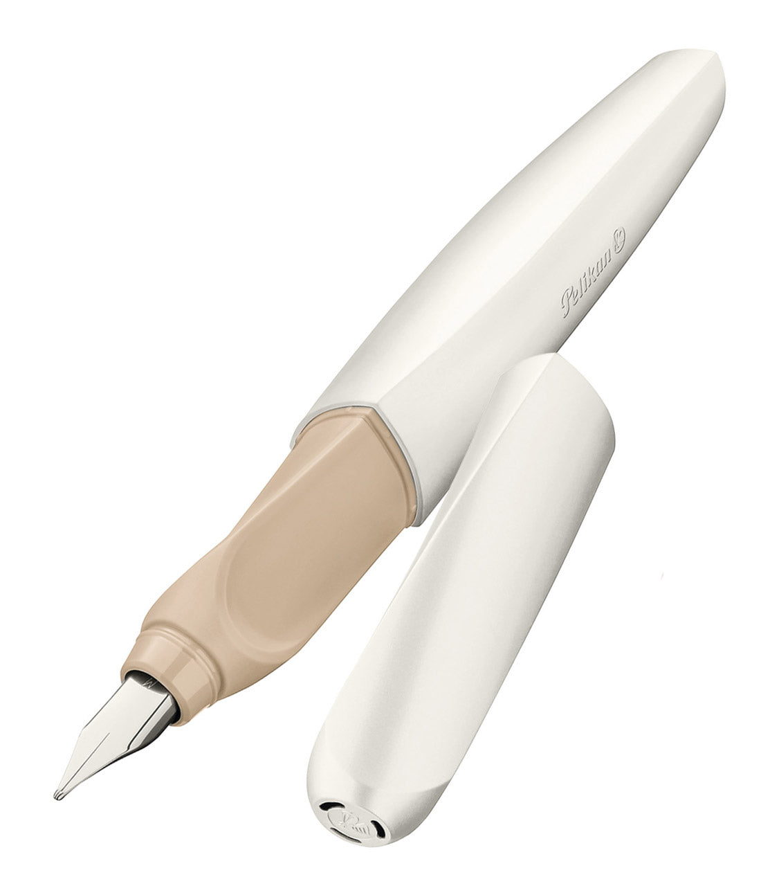 Pelikan-Fuellhalter-Twist-weiss-White-Pearl-offen-lafueliki