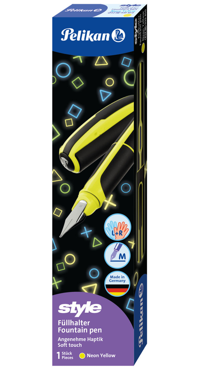 Pelikan-Fuellhalter-style-Neon-gelb-8941-Schul-fueller-ovp-lafueliki