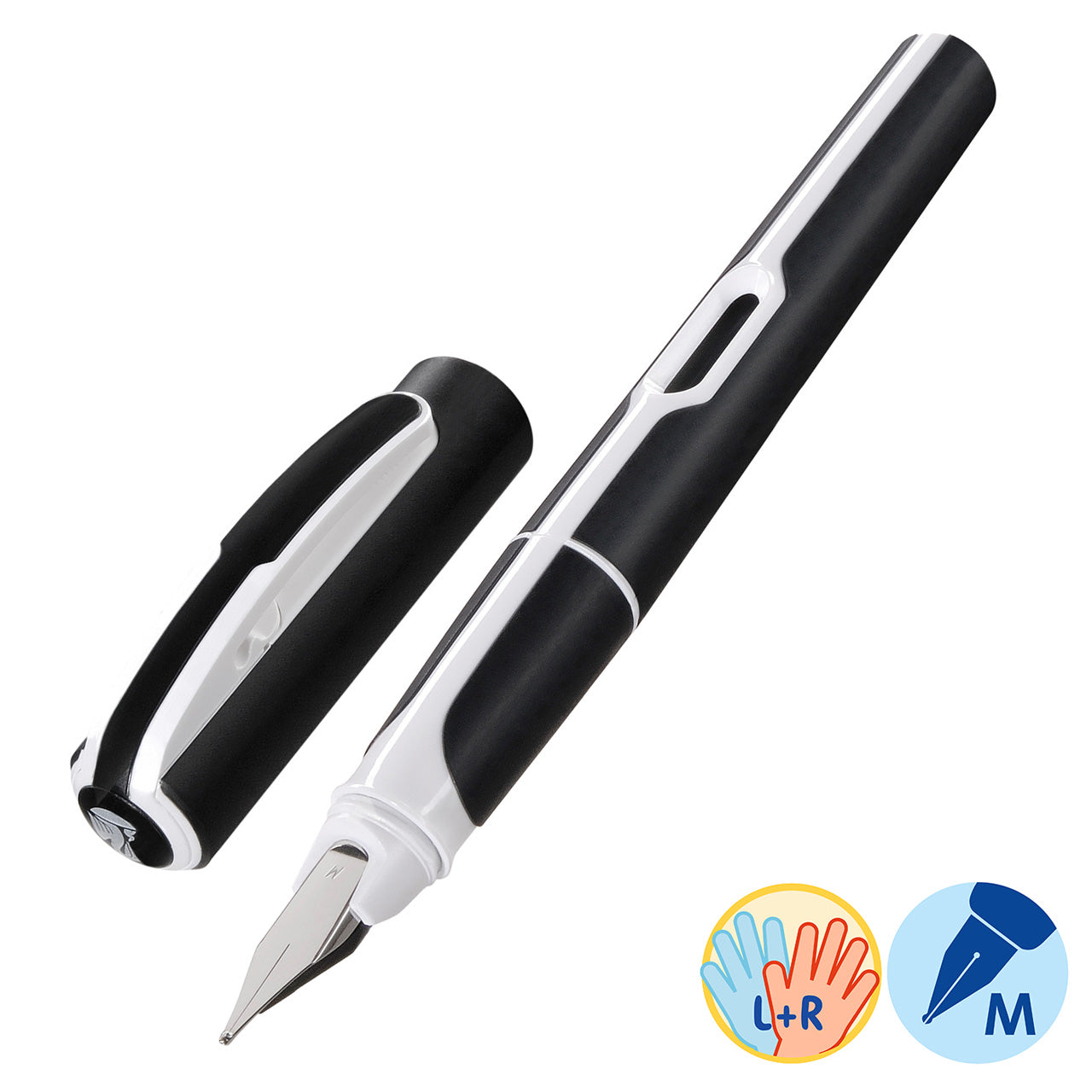 Pelikan-Fuellhalter-style-schwarz-weiss-8941-Schul-fueller-online-kaufen-lafueliki