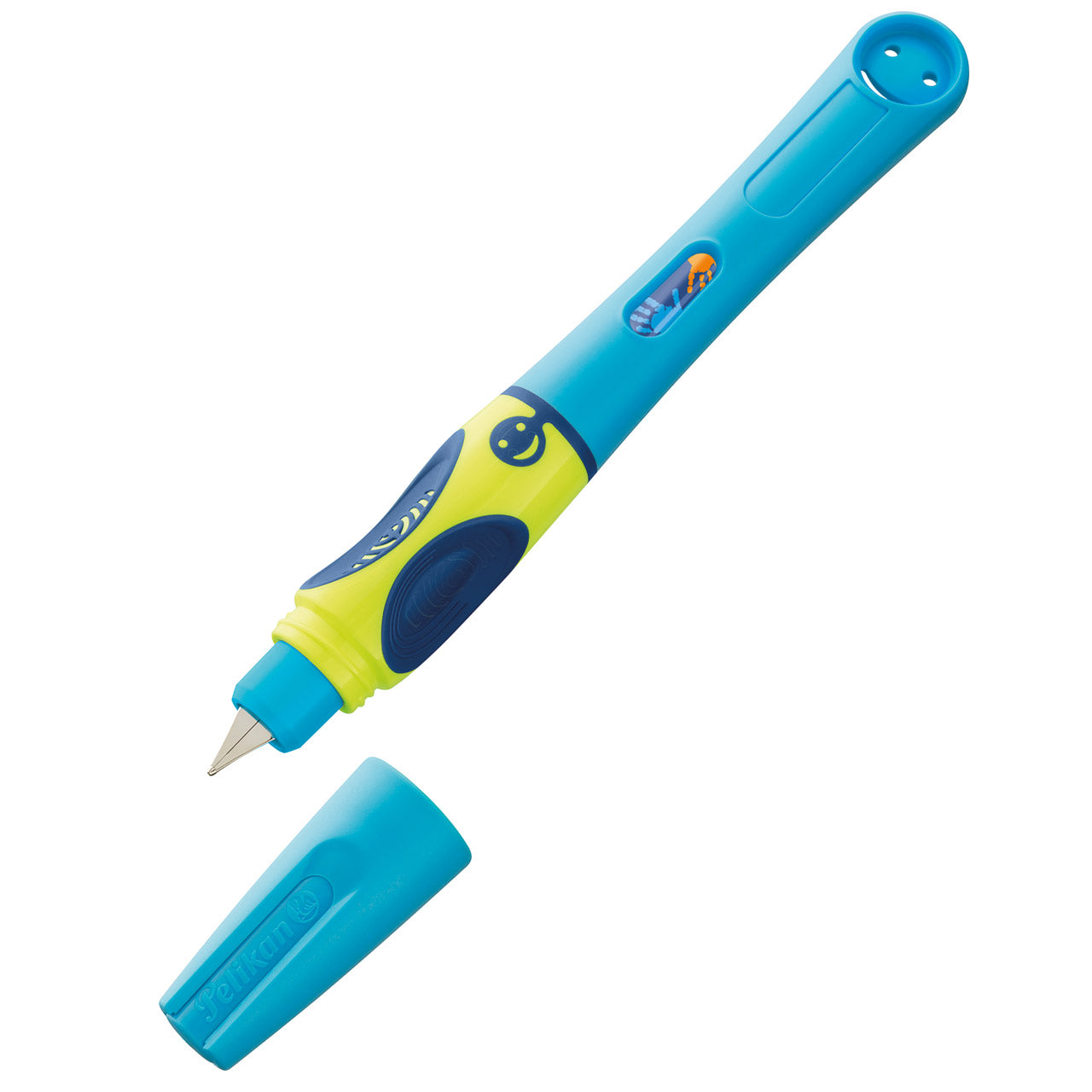 Pelikan-Griffix-Fueller-fuer-Rechtshaender-Neon-Blue-Lafueliki
