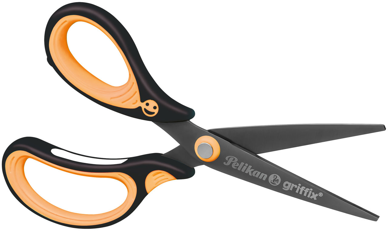 Pelikan-Griffix-Schere-fuer-Linkshaender-spitz-Neon-Black-schwarz-schere-offen-819176-lafueliki