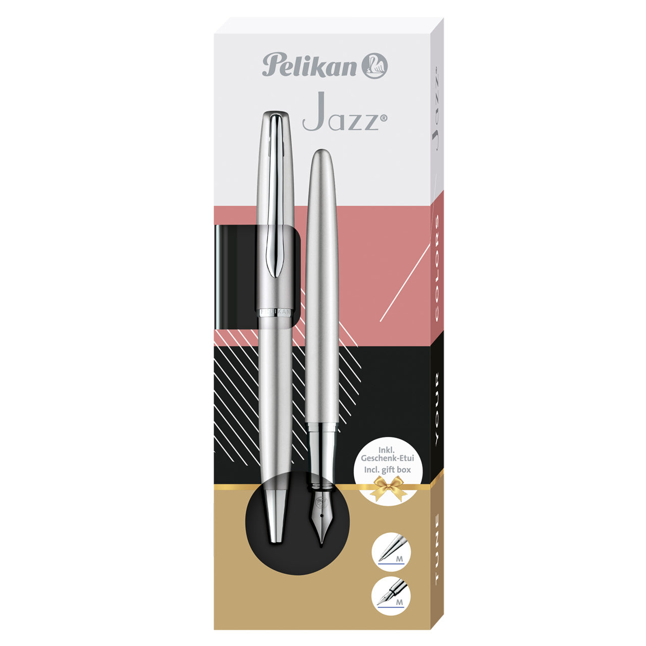 Pelikan-Jazz-Noble-Elegance-Silber-Set-Fuellhalter-und-Kugelschreiber-im-Etui-ovp-online-kaufen-lafueliki