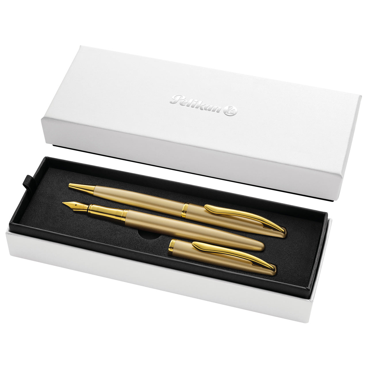 Pelikan-Jazz-Noble-Elegance-gold-gelb-Set-Fuellhalter-und-Kugelschreiber-im-Etui-offen-online-kaufen-lafueliki