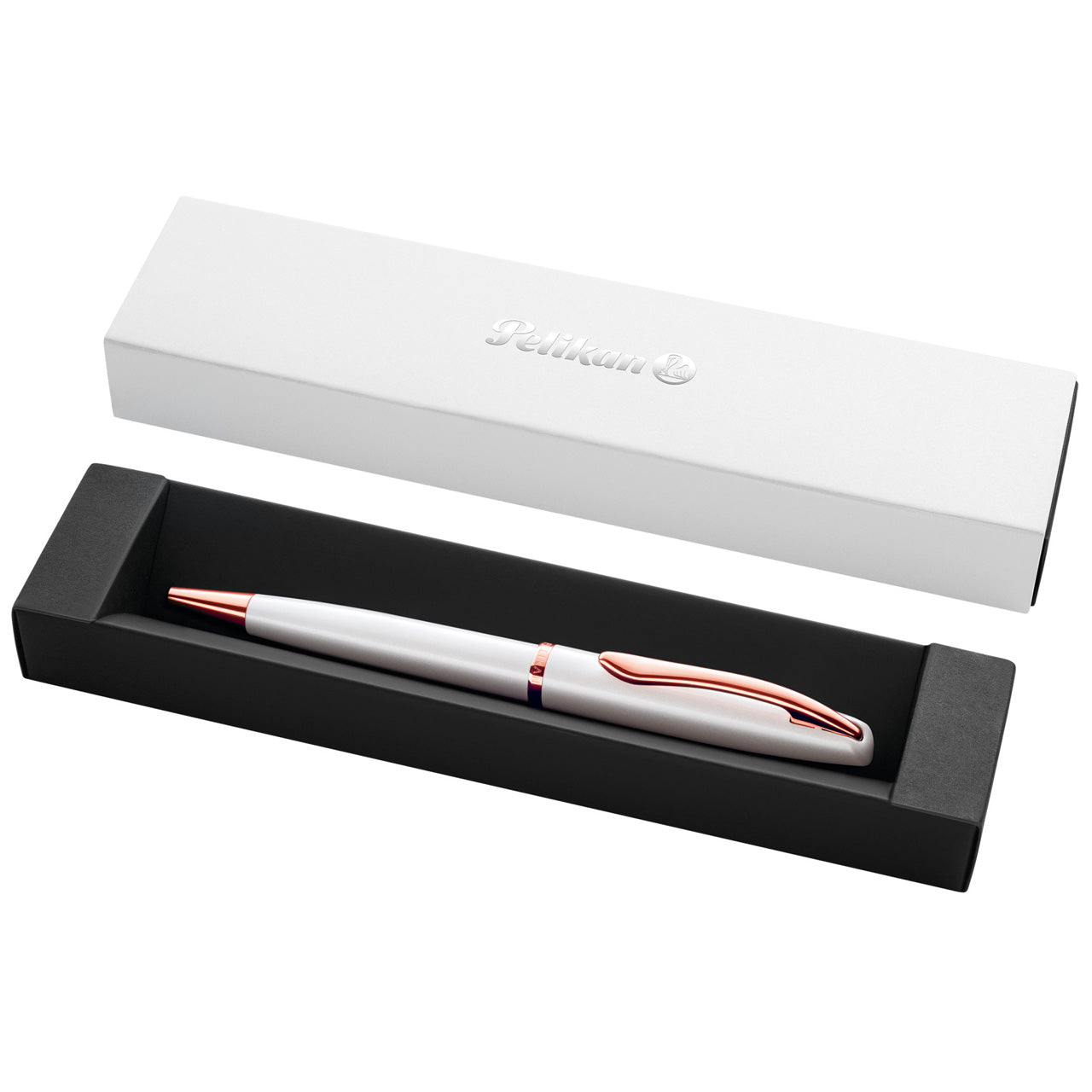 Pelikan-Jazz-Noble-Elegance-rose-pearl-weiss-Kugelschreiber-offen-online-kaufen-lafueliki