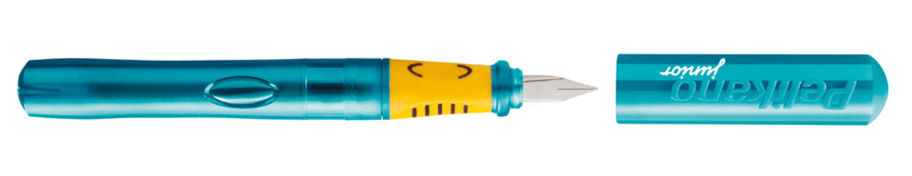 Pelikan-Schulfueller-Pelikano-Junior-fuer-Linkshaender-tuerkis-kappe