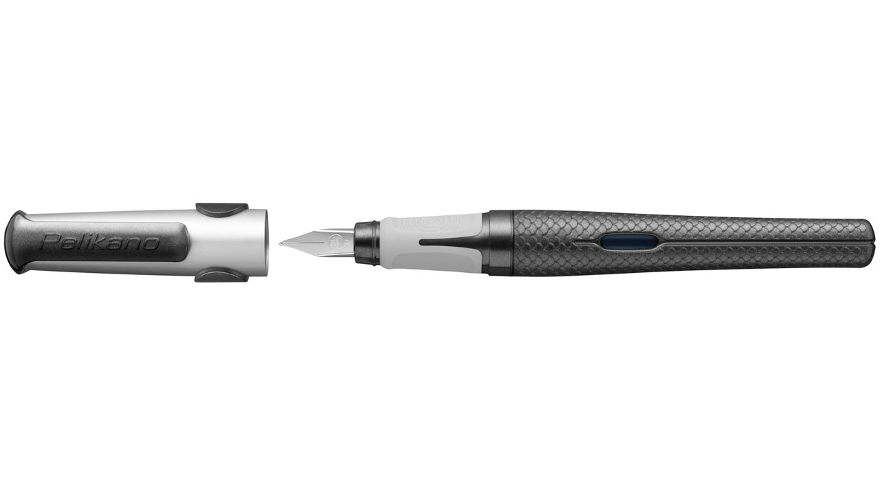 Pelikan-Schulfueller-Pelikano-M-Dark-kappe-offeen-Rechtshaender-lafueliki