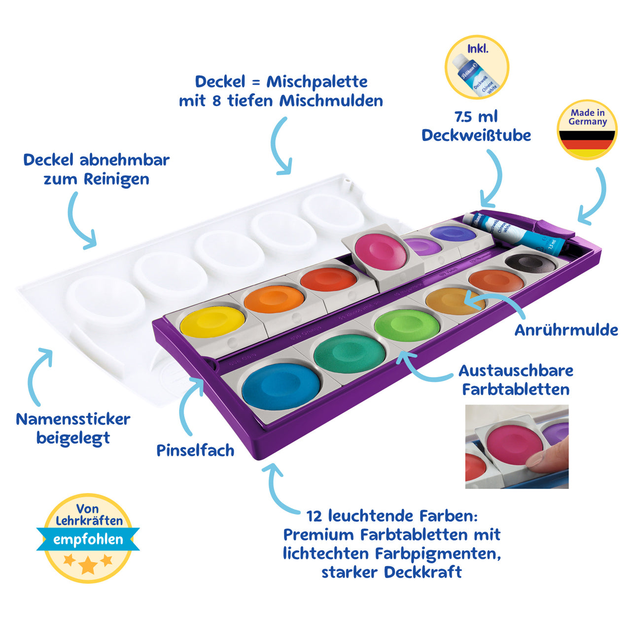 Pelikan-Tuschkasten-Deckfarbkasten-K12-12-Farben-violett-701327-vorteile-lafueliki