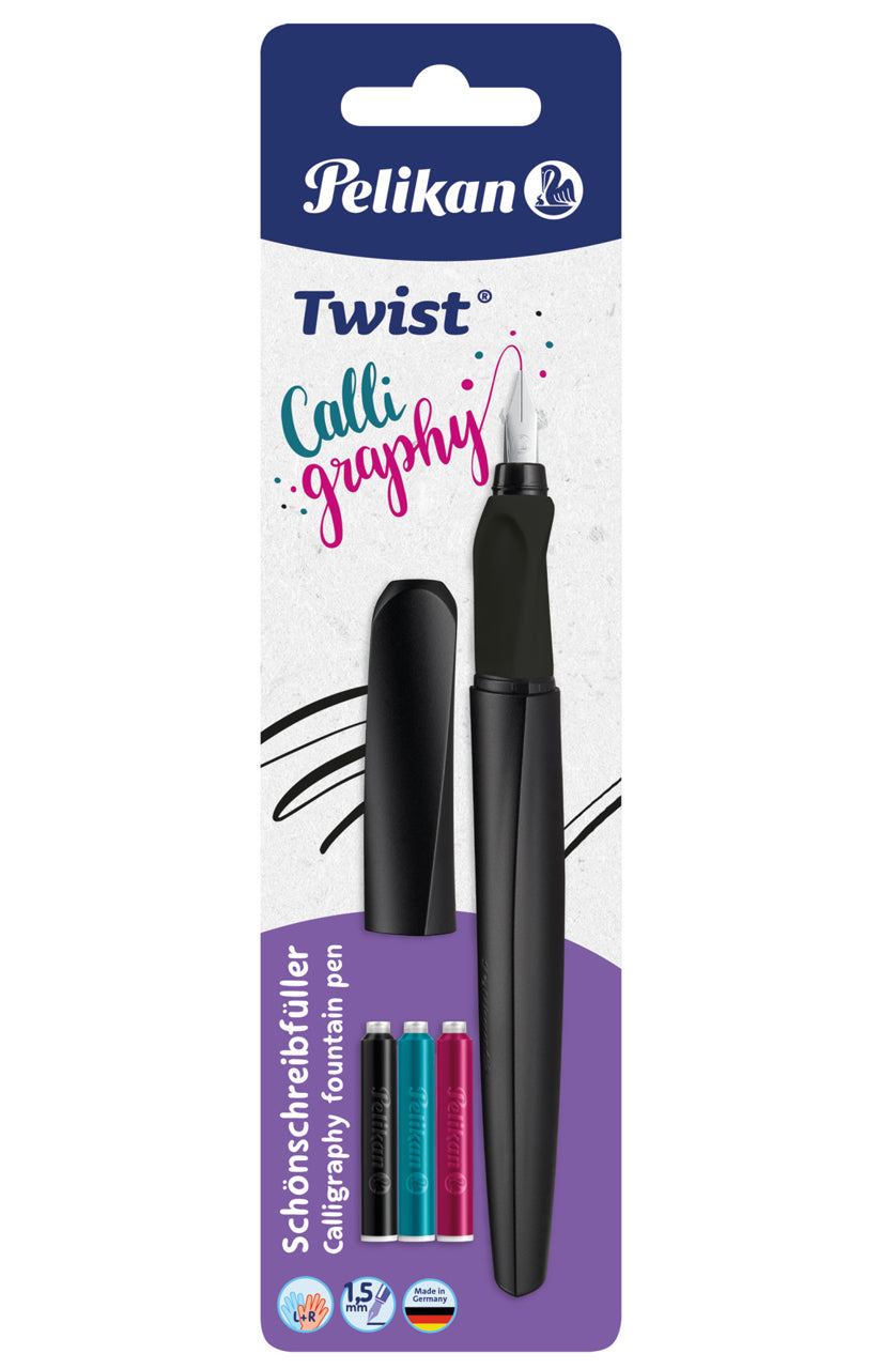 Pelikan-Twist-Calligraphy-Fueller-schwarz-Schoenschreibfueller-Rechts-und-Linkshaender-825818-ovp-lafueliki