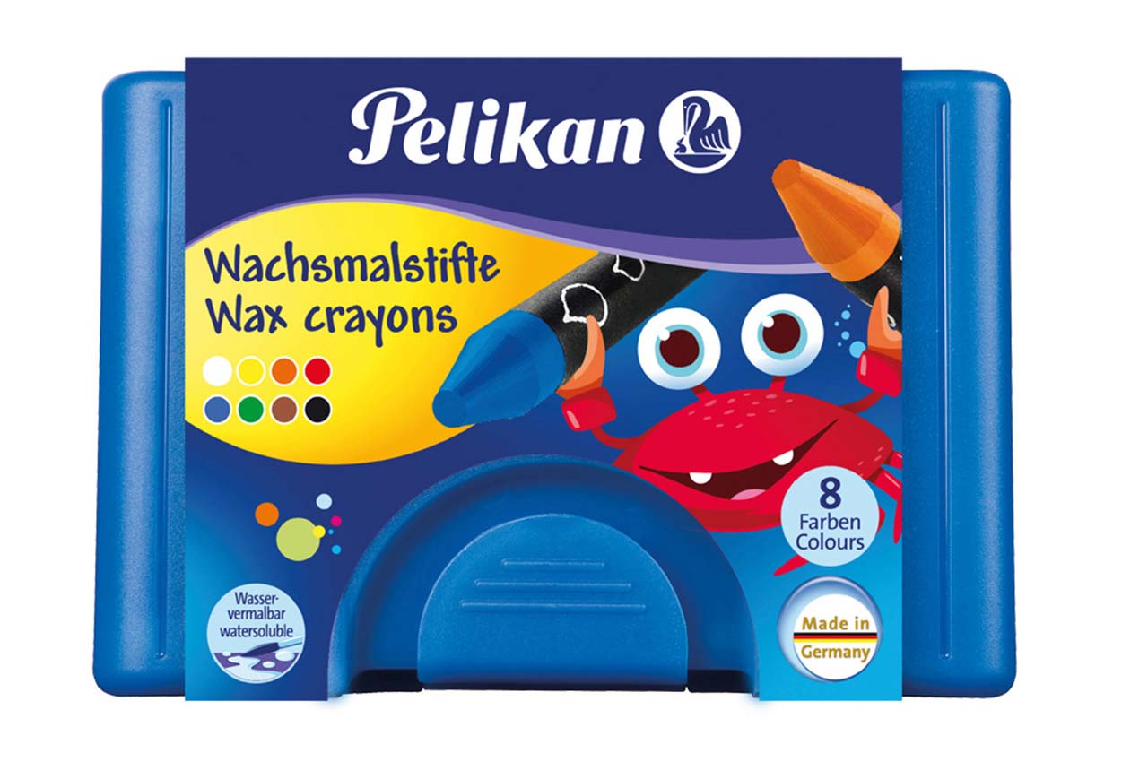 Pelikan-Wachsmaler-8er-rund-wasservermalbar-verpackt