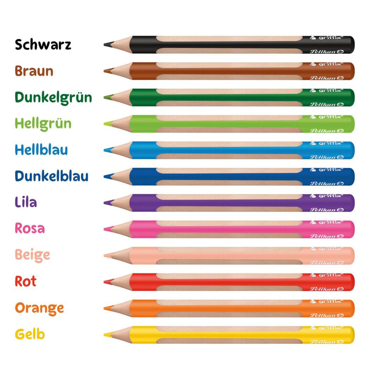 Pelikan · griffix Buntstifte · 12er Set · für Vor- und Grundschule