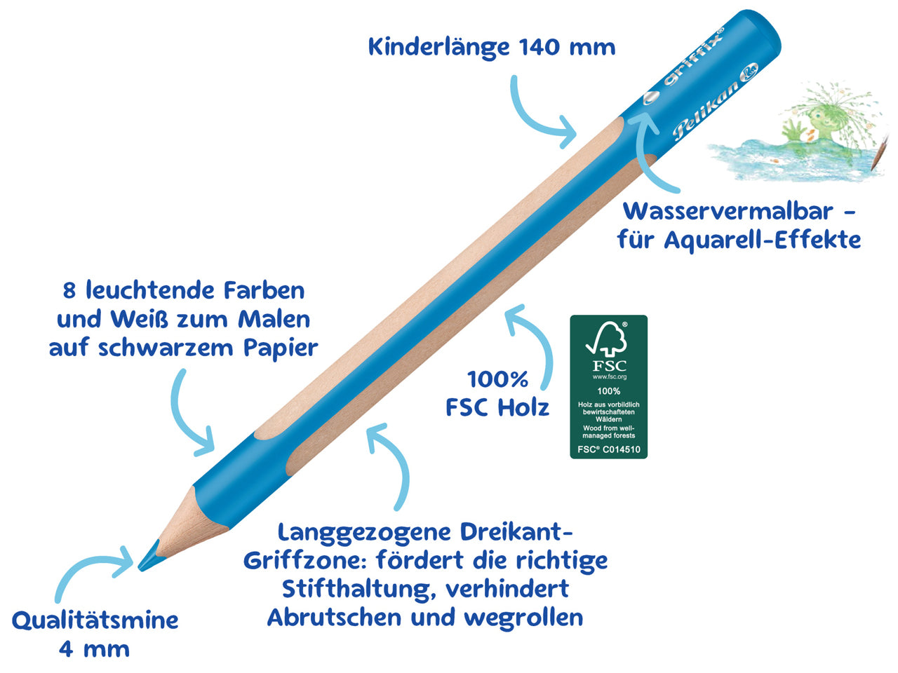 Pelikan-griffix-Buntstifte-9er-Set-alle-Holzbuntstifte-Vorschule-Grundschule-lafueliki