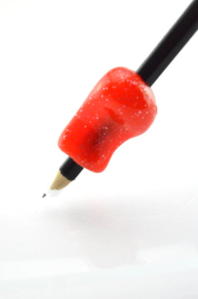 Pencil-Grip-Stabigrip-mini-glitzer-Stift-rot
