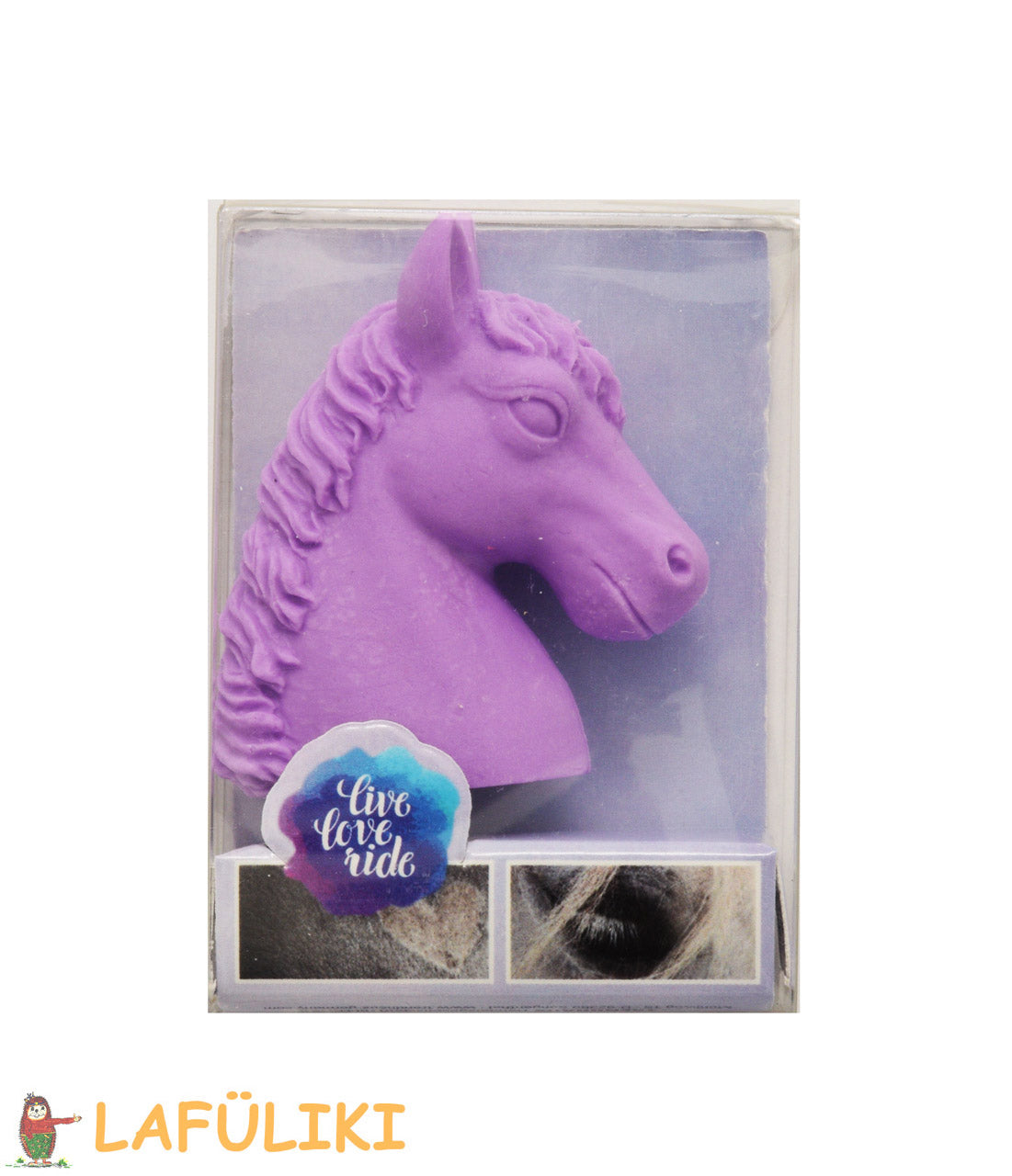 Pferdekopf-Radiergummi-pferdradierer-flieder-ovp