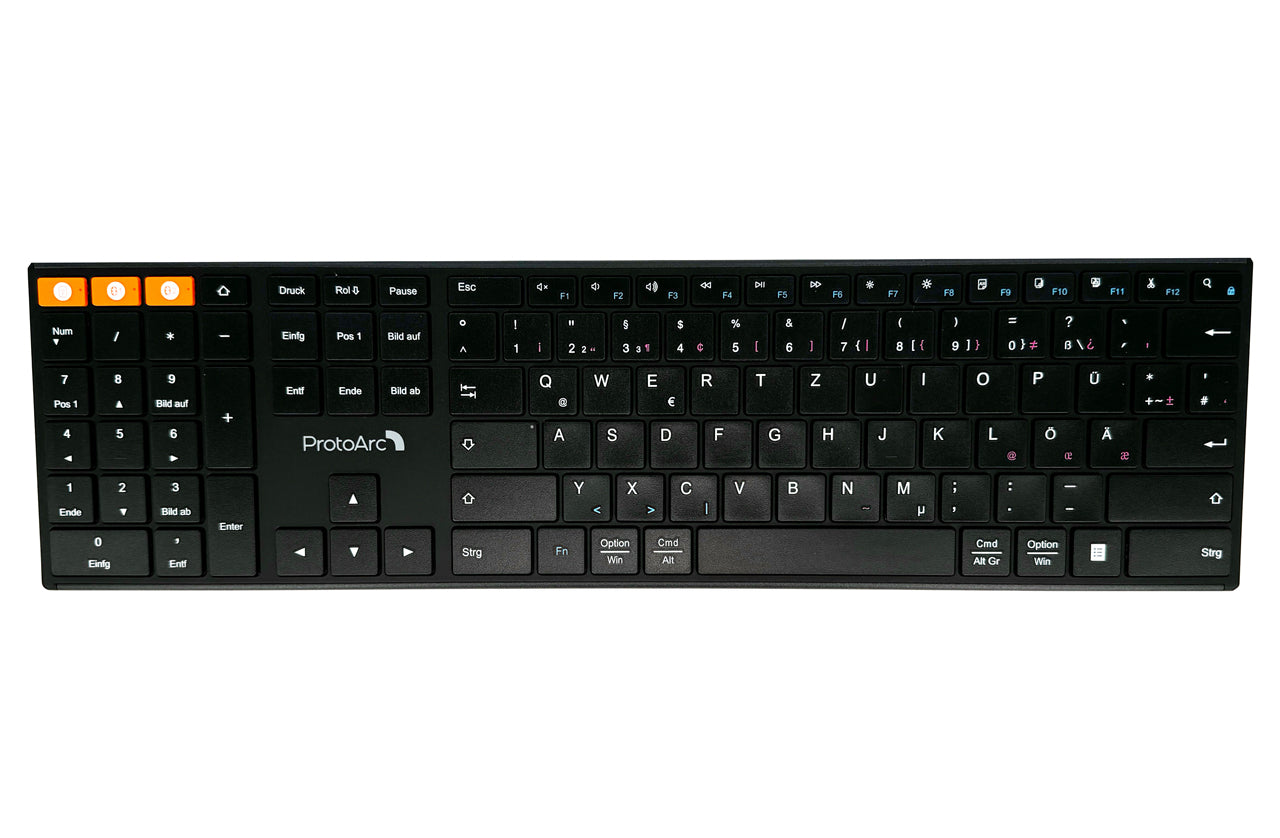 ProtoArc-Linkshaender-Tastatur-XK21-DE-kabellose-Bluetooth-USB-schwarz-QWERTZ-Deutsch-jetzt-kaufen-lafueliki