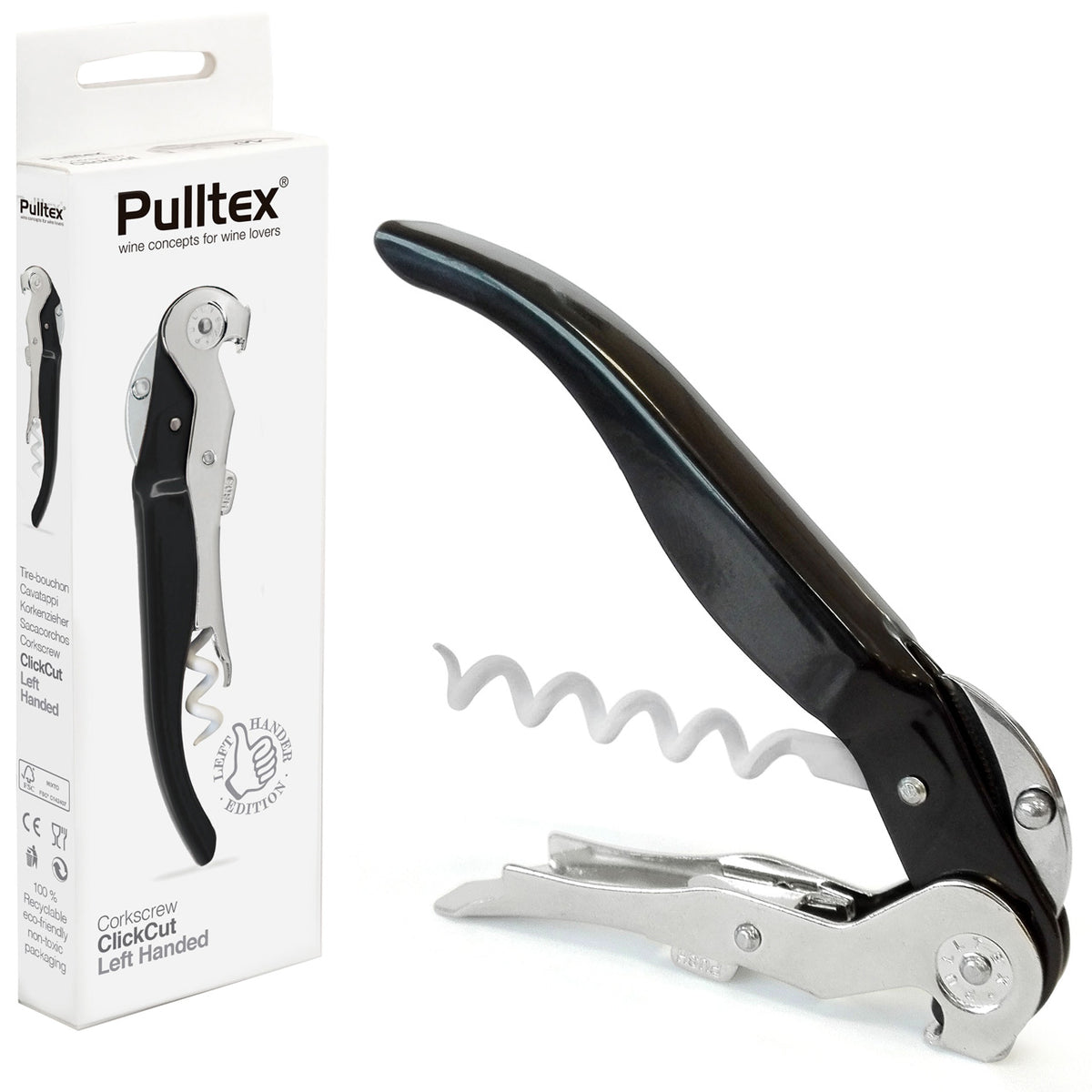 Pulltex® Linkshänder Korkenzieher ClickCut « Kellnermesser – LAFÜLIKI