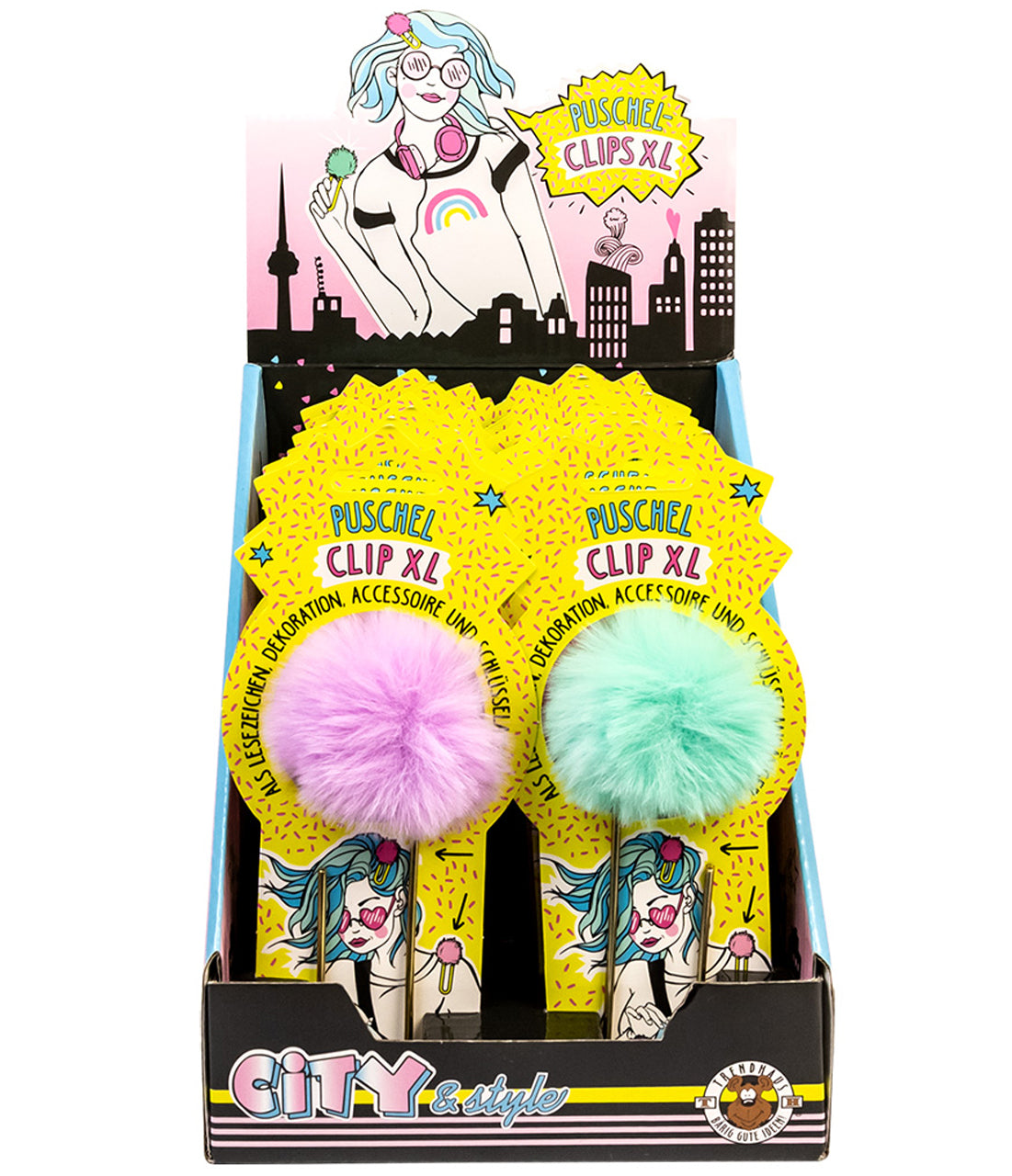 Puschel-Bueroklammer-XL-Lesezeichen-mit-Puschel-ovp-951908-Trendhaus-lafueliki