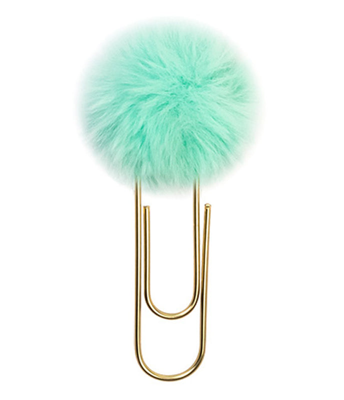 Puschel-Bueroklammer-XL-Lesezeichen-mit-Puschel-tuerkis-951908-Trendhaus-lafueliki