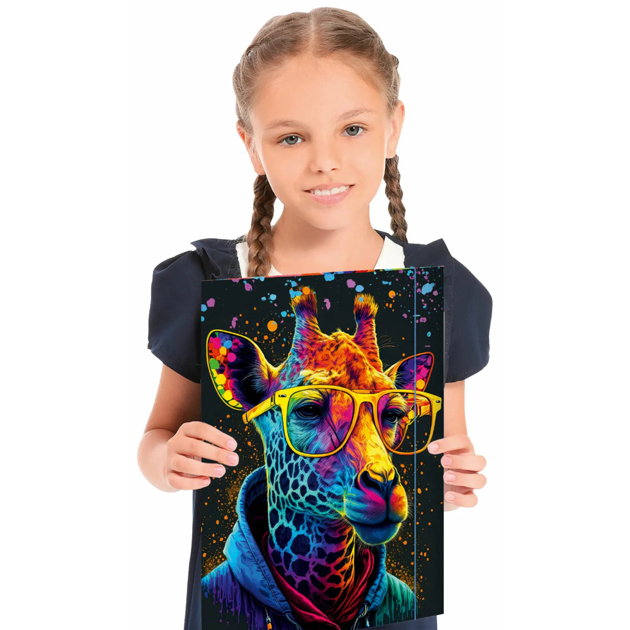 RNK-Verlag-Sammelmappe-A3-Neon-Retro-Art-Karton-45379-Maedchen-mit-Sammelmappe-in-der-Hand-4002871453790-lafueliki