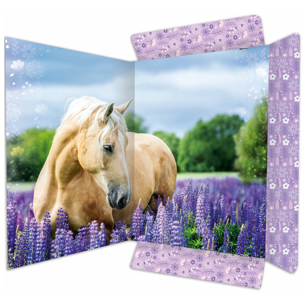 RNK-Verlag-Sammelmappe-A3-Pferd-lila-Karton-Pappe-45381-Zeichenmappe-4002871453813-ansicht-innen-kaufen