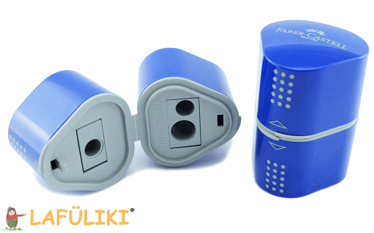 Rechtshaender-Mehrfachdosenanspitzer-Faber-Castell-blau-lafueliki