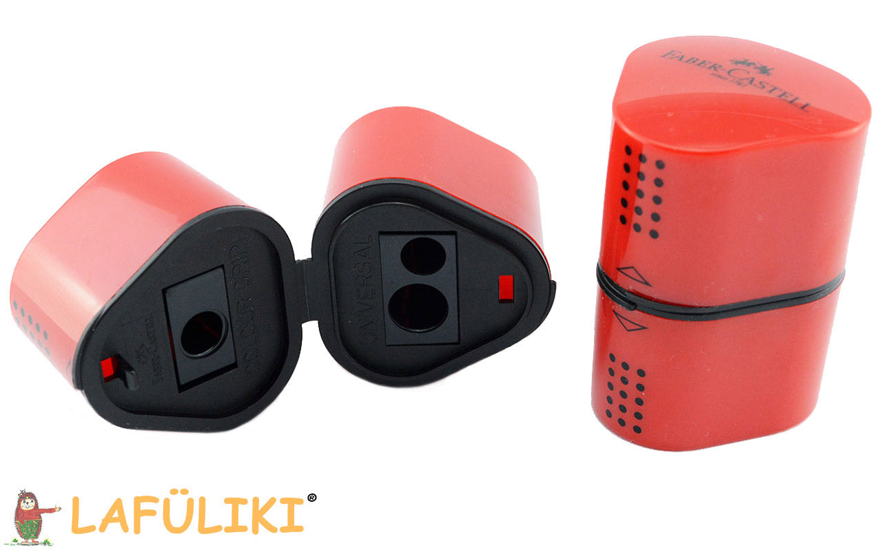 Rechtshaender-Mehrfachdosenanspitzer-Faber-Castell-rot-lafueliki