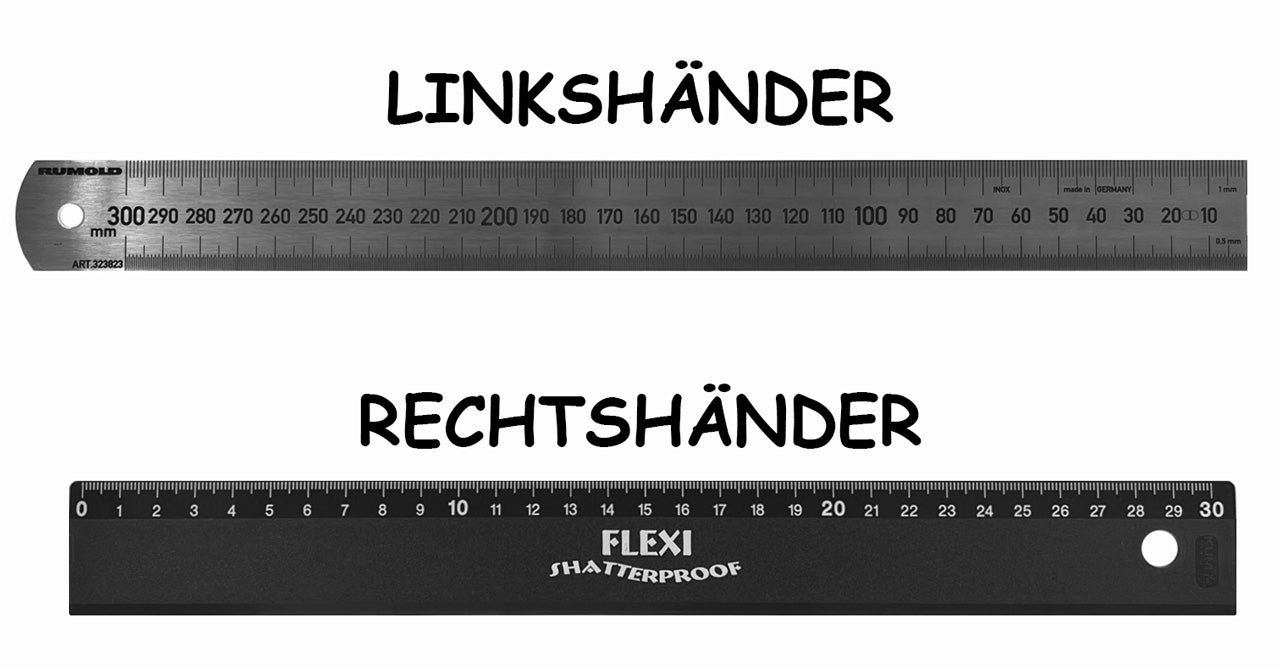 Rumold-Linkshaender-Lineal-stahl-30cm-unterschied-lafueliki