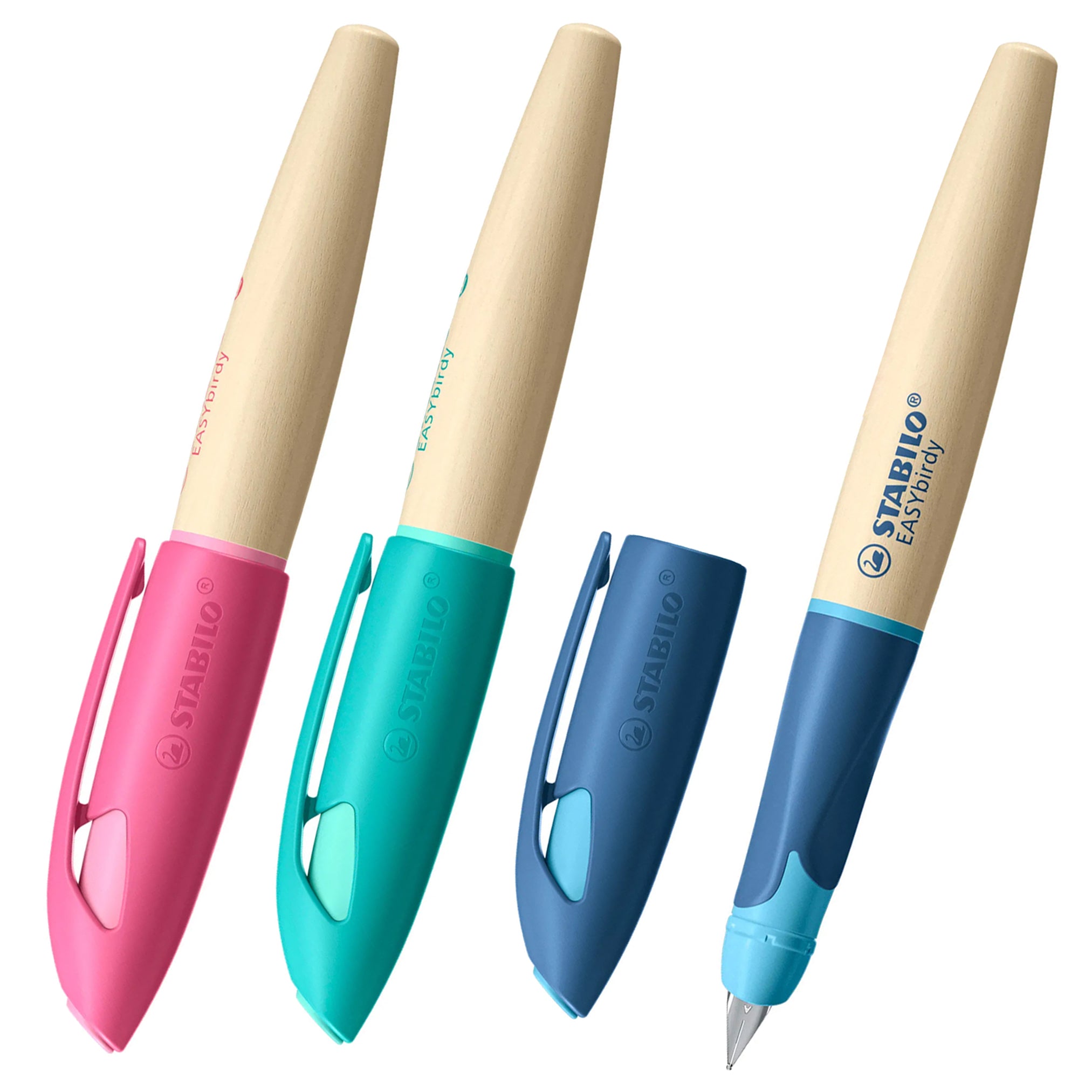 STABILO Schulfüller EASYbirdy Timber · Rechtshänder · Anfängerfeder A